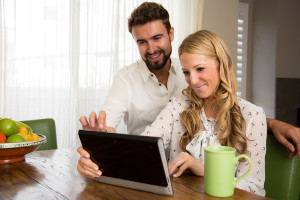 Couple using the internet together